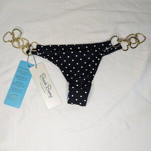 Beach Bunny Polka Dot Bikini Bottom with Heart Chain Detail - Small
